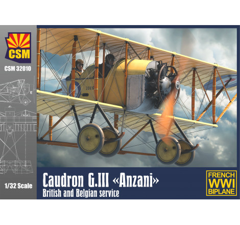 CSM® Maquette avion Caudron G.III Anzani, British / Belgian service 1:32 référence CSM32010.