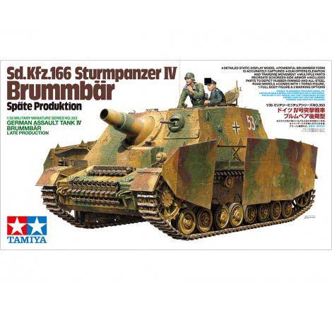 Tamiya® Maquette militaire char Sd.Kfz.166 Sturmpanzer IV Brummbär (production tardive) 1:35 référence 35353