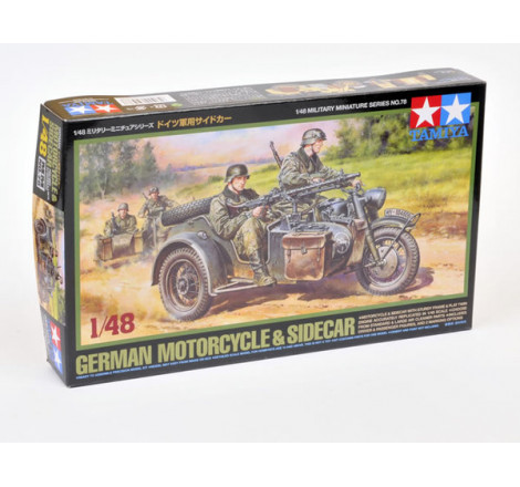 Tamiya® Maquette militaire Moto sidecar allemand WW2 1:48 référence 32578.