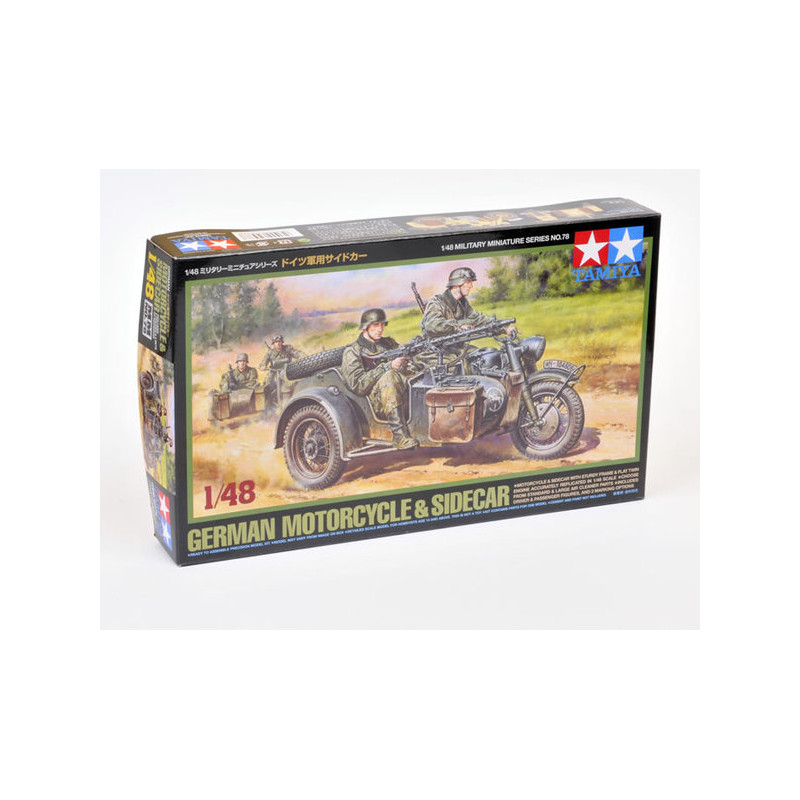 Tamiya® Maquette militaire Moto sidecar allemand WW2 1:48 référence 32578.