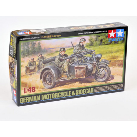 Tamiya® Maquette militaire Moto sidecar allemand WW2 1:48 référence 32578.