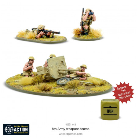 Warlord Games® Bolt Action 8th Army Weapons Teams 28 mm référence 402211013.