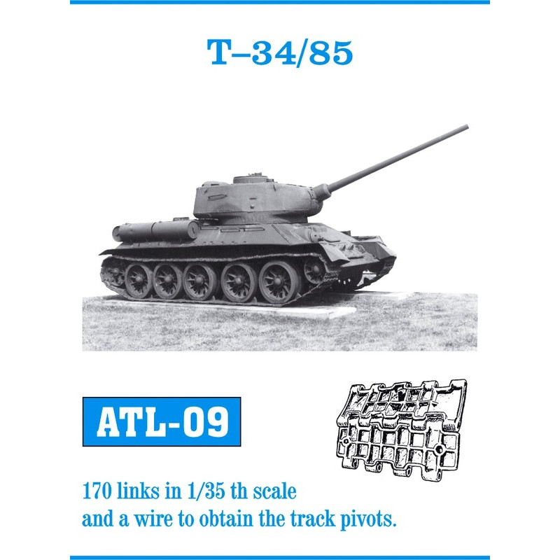 Friulmodel® Chenilles en métal pour char T-34/85 (Waffelmuster tracks) 1:35 référence ATL-09.