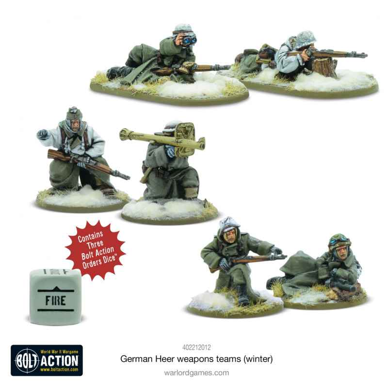 Warlord Games® Resin Plus™ Bolt Action German Heer Weapons Teams (Winter) 28 mm référence 402212012.