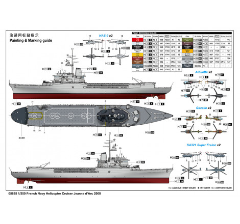 Trumpeter® Maquette militaire bateau Jeanne d'arc porte-hélicoptères Français (2008) 1:350 référence 05635.