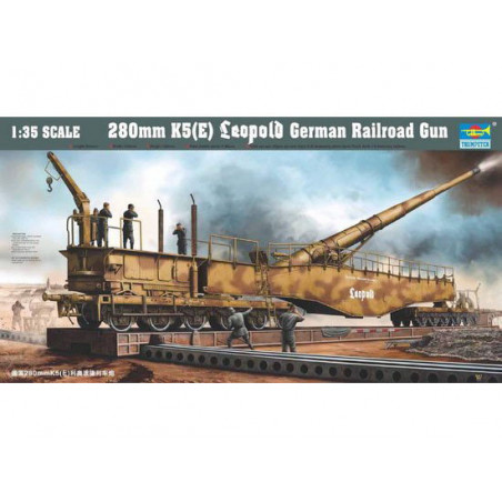 Trumpeter® Maquette militaire canon sur rail 280mm K5(E) Leopold German Railroad Gun 1:35 référence 00207.