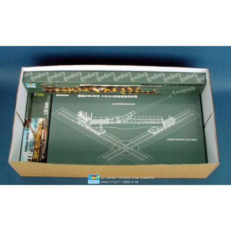 Trumpeter® Maquette militaire canon sur rail 280mm K5(E) Leopold German Railroad Gun 1:35 référence 00207.