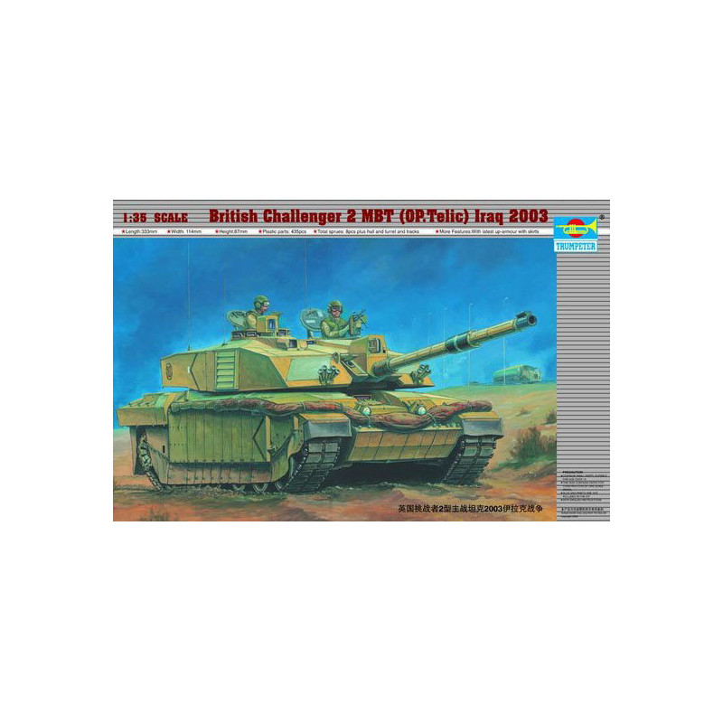 Trumpeter® Maquette militaire char Britannique Challenger II MBT (Op.Telic) Iraq 2003 1:35 référence 00323.