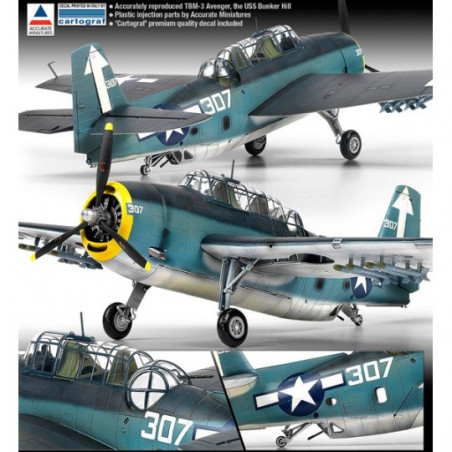 Academy® Maquette d'avion TBM-3 "USS Bunker Hill" 1:48 référence 12285.
