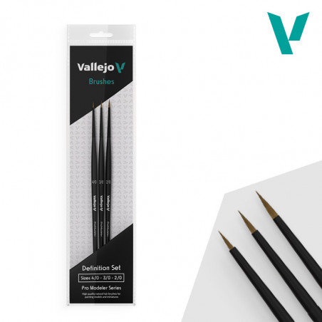 Vallejo® Set de pinceaux poils naturels Definition Set - Pro Modeler référence B01990.