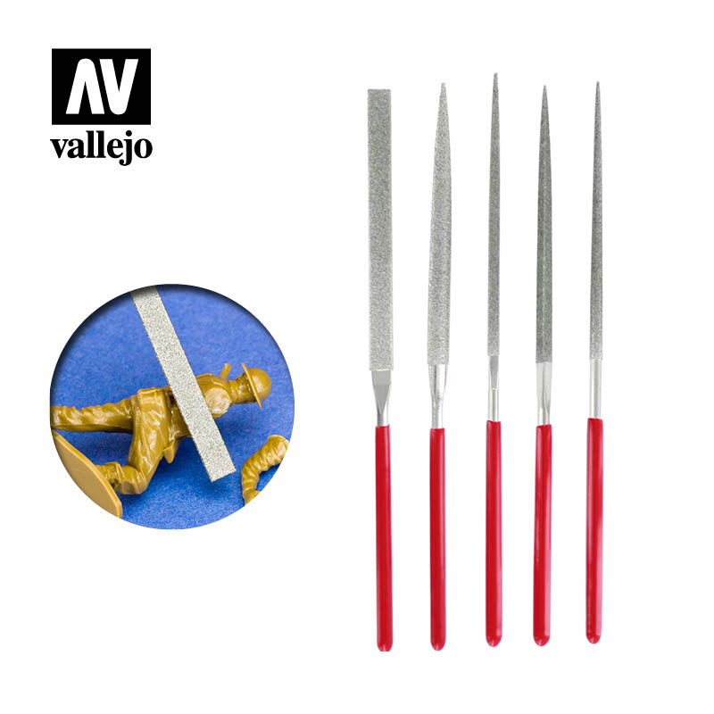 Vallejo® Set de 5 limes de modélisme référence T03002.