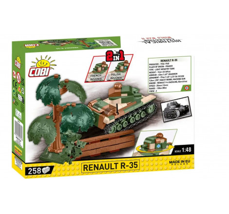 Cobi® char français Renault R35 1:48 référence 2719. Contient 258 briques Cobi® à assembler.