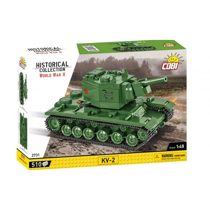 Cobi® char soviétique KV-2 1:48 référence 2731. Le set contient 510 briques Cobi® à assembler.