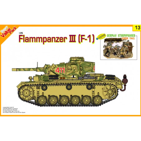 Dragon® Maquette militaire Flammpanzer III Ausf.F1 + Sturmpionier (Kursk 1943) 1:35 référence 9113.
