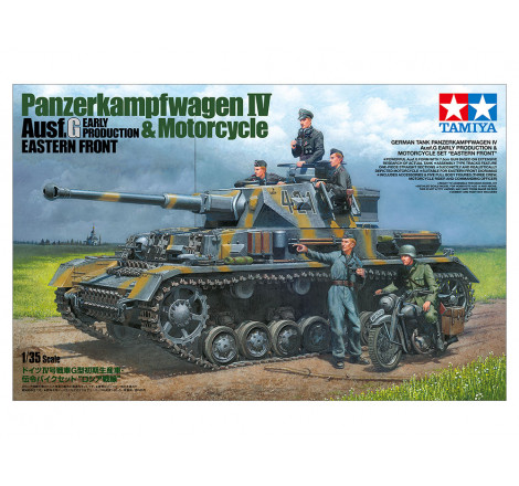 Tamiya® Maquette militaire Panzer IV Ausf.G (front est) + moto 1:35 référence 25209.