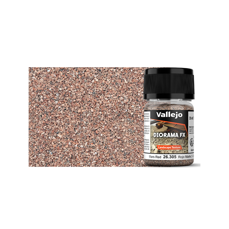 Vallejo® Diorama FX Gravier Rouge Mars – Mars Red (1-2 mm) référence 26305.