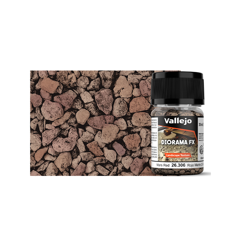 Vallejo® Diorama FX Gravier Rouge Mars – Mars Red (2-5 mm) référence 26306.