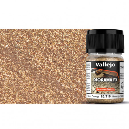 Vallejo® Diorama FX Gravier Orange Chaud – Warm Orange (0,1 à 0,6 mm) référence 26319.
