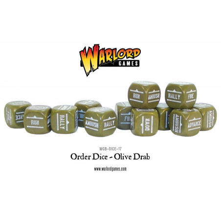 Bolt Action 12 dés d'ordre Olive Drab 402616010 Bolt Action de Warlord Games®.