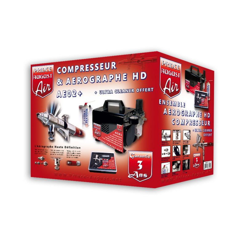 Pack aérographe Prince August AE02+