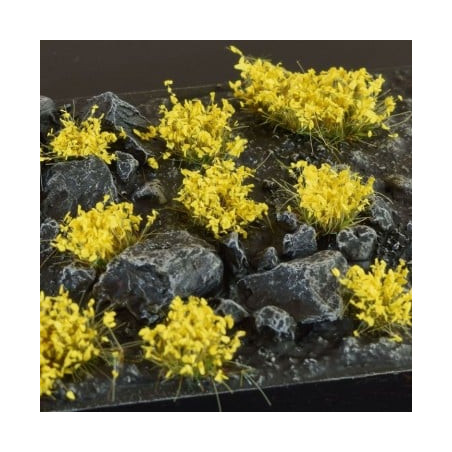 Yellow Flowers (x70) GamersGrass référence GGF-YE. Fleurs jaune socle figurine.