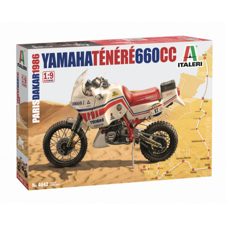 Maquette Italeri Moto Yamaha Ténéré 660cc Paris Dakar 1986 1/9