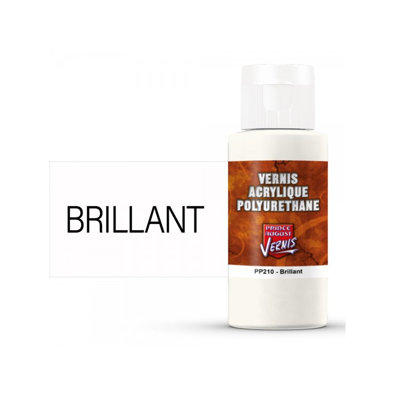 Prince August® vernis brillant acrylique polyuréthane PP212 60 ml