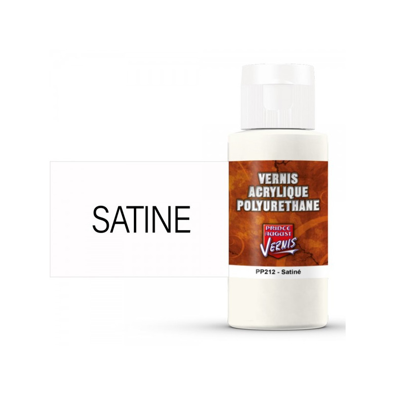 Prince August® vernis satiné acrylique polyuréthane PP212 60 ml