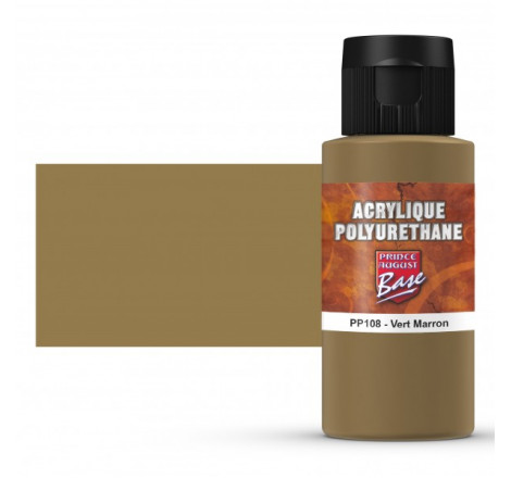 Prince August® Peinture acrylique Polyuréthane vert  marron (RAL8000) PP108 60 ml