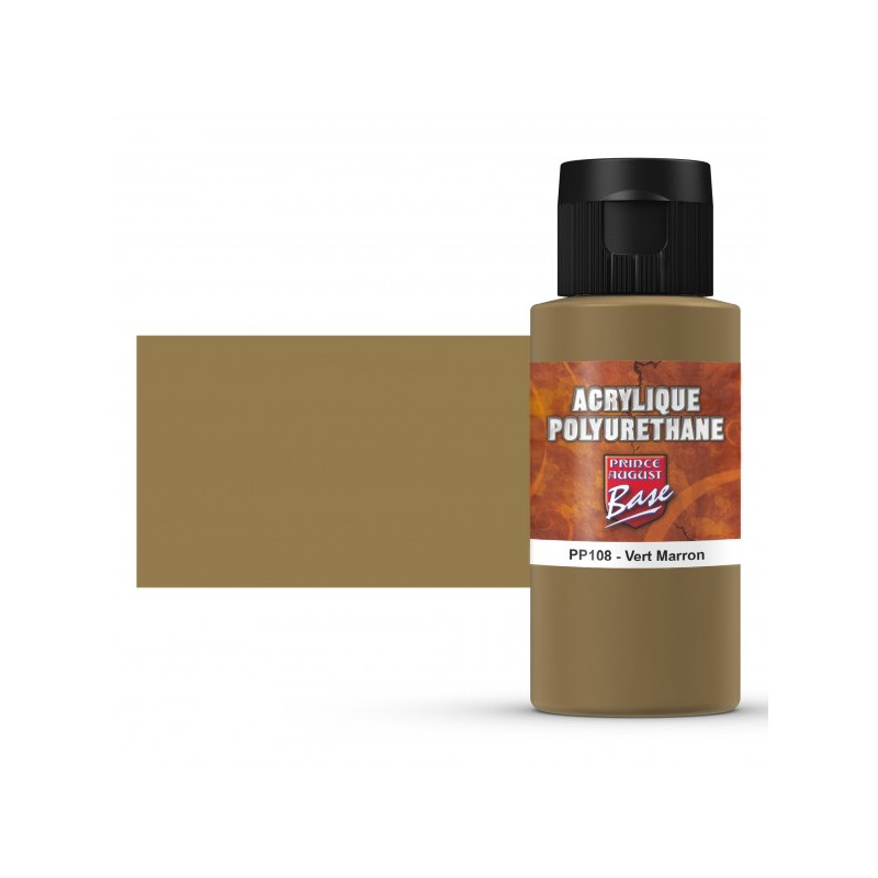 Prince August® Peinture acrylique Polyuréthane vert  marron (RAL8000) PP108 60 ml