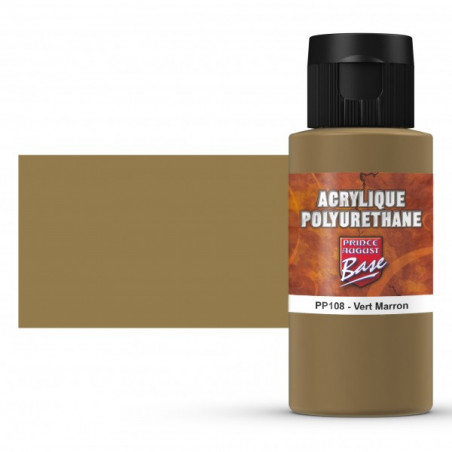 Prince August® Peinture acrylique Polyuréthane vert  marron (RAL8000) PP108 60 ml