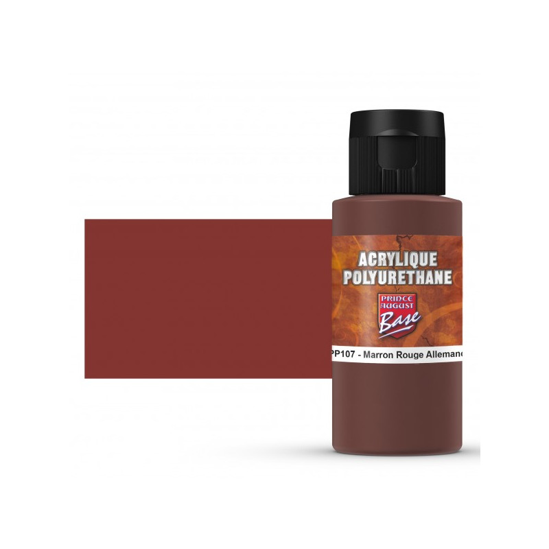 Prince August® Peinture acrylique Polyuréthane Marron rouge allemand (RAL8012) PP107 60 ml