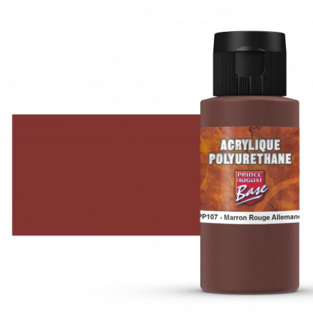 Prince August® Peinture acrylique Polyuréthane Marron rouge allemand (RAL8012) PP107 60 ml