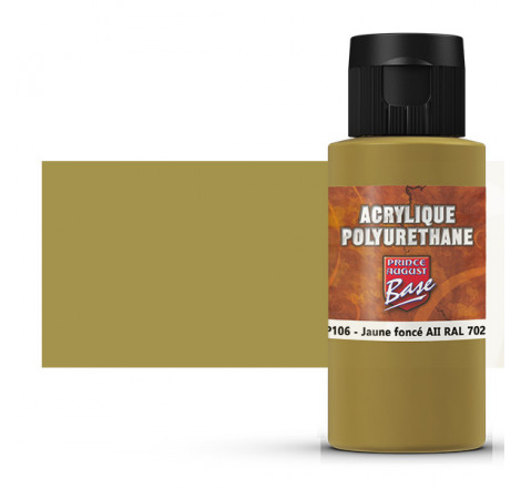 Prince August® Peinture acrylique Polyuréthane Jaune foncé (allemand, RAL7028) PP102 60 ml