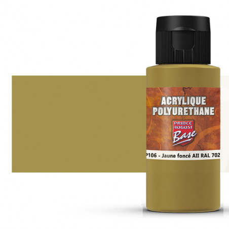 Prince August® Peinture acrylique Polyuréthane Jaune foncé (allemand, RAL7028) PP102 60 ml