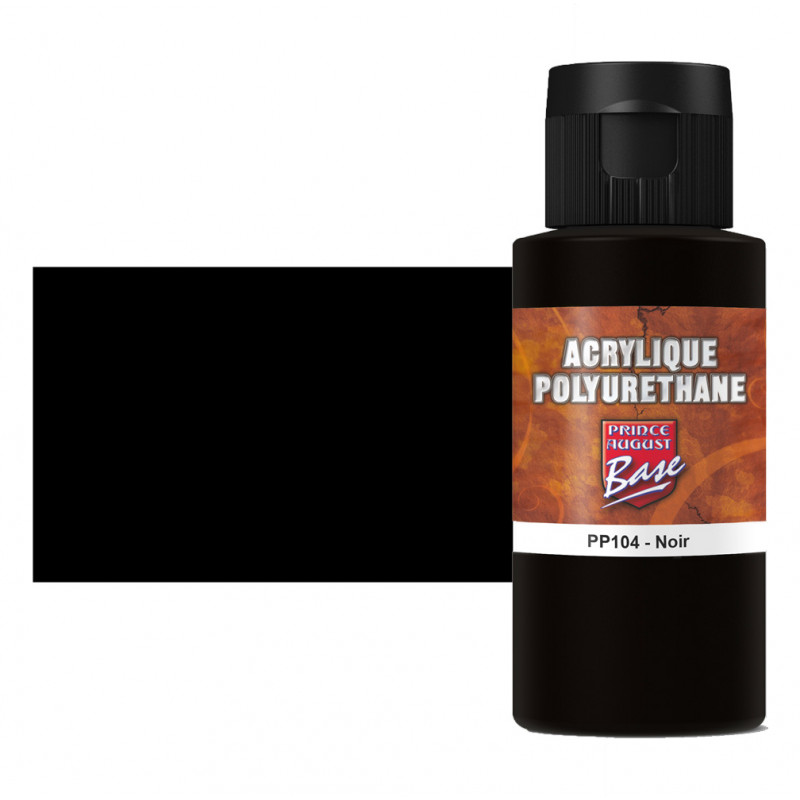 Prince August® Peinture acrylique Polyuréthane Noir  PP104 60 ml