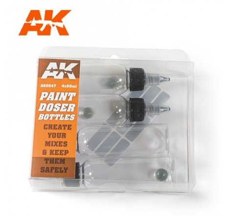 AK Interactive paint doser bottles (4x60ml)