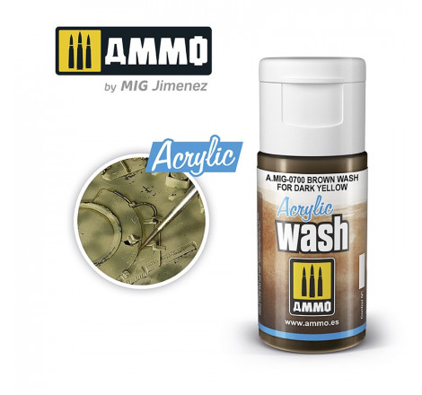 Acrylic Wash Ammo Mig - Brown Wash - Dark Yellow
