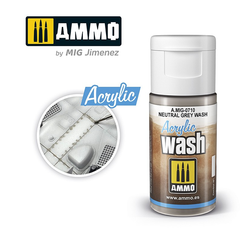 Acrylique Wash Ammo Mig - Neutral Grey Wash MIG-0710