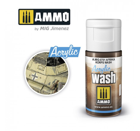 Acrylique Wash Ammo Mig - Afrika Korps Wash référence A.MIG-0701