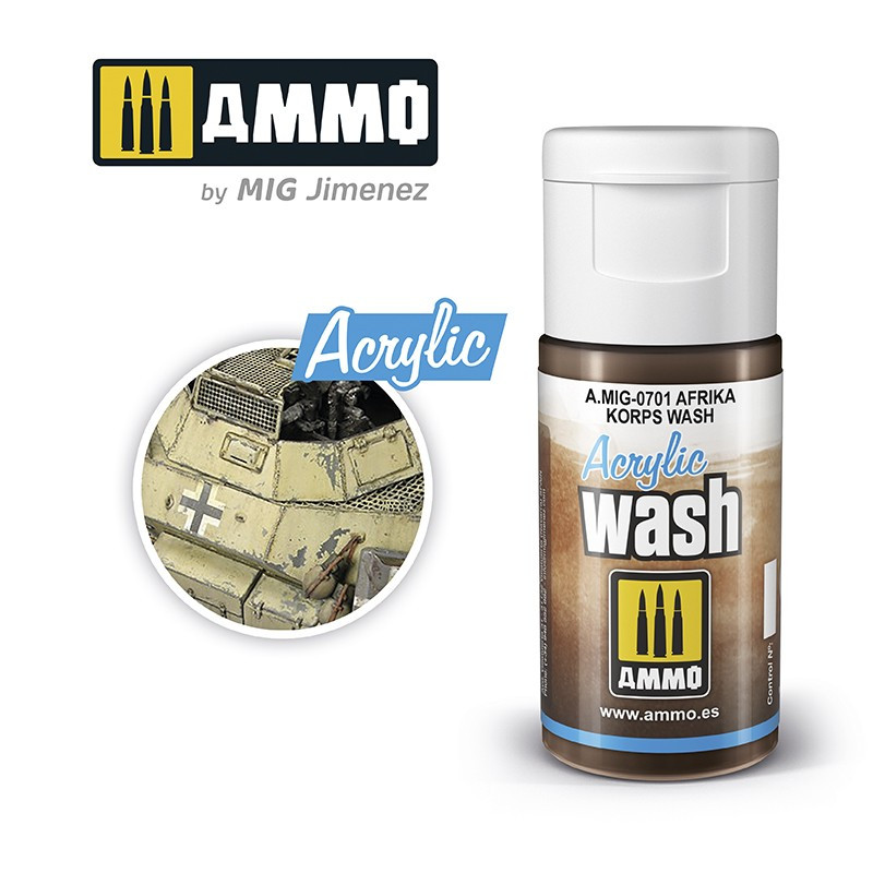 Acrylique Wash Ammo Mig - Afrika Korps Wash référence A.MIG-0701