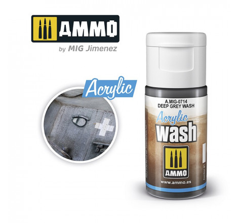 Acrylique Wash Ammo Mig - Deep Grey Wash référence Mig-0714