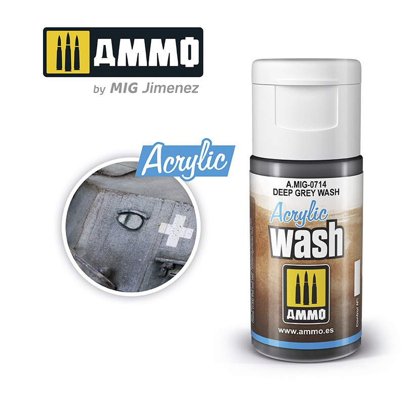 Acrylique Wash Ammo Mig - Deep Grey Wash référence Mig-0714