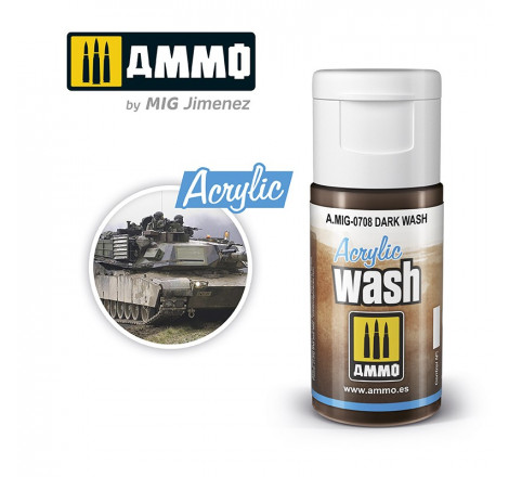 Acrylique Wash Ammo Mig - Dark Wash référence MIG-0708