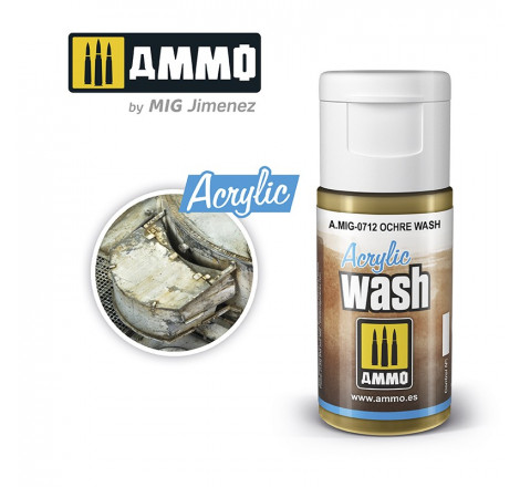 Acrylique Wash Ammo Mig - Ochre Wash référence MIG-0712