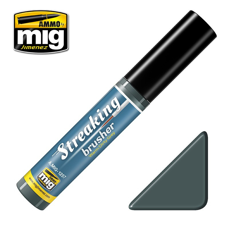 Ammo® Streaking brusher Warm dirty grey - A.MIG-1257