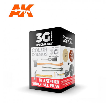 AK Iinteractive 3G Special Set acrylics couleur Standard tool WW2 AK11670
