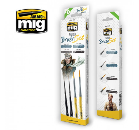 Set pinceaux Ammo MIG Figures brush set A.MIG-7600