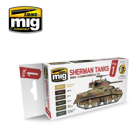 Set Sherman Tanks WW2 Commonwealth Ammo Mig 7169
