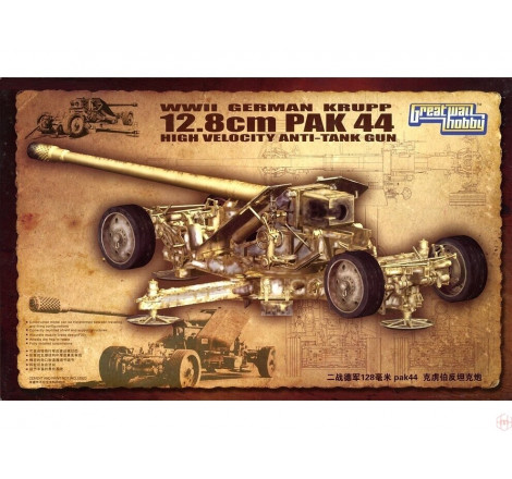 Great Wall Hobby maquette WW2 German Krupp 12.8cm PAK 44 1/35